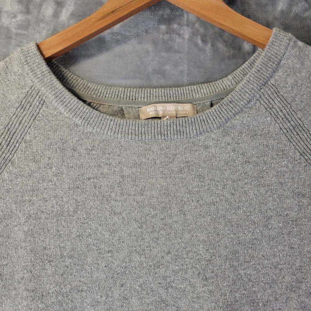 Banana Republic Womens M Gray Italian Yarn Wool Blend Sweater Quiet Luxury - Picture 3 of 9